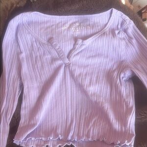 Aeropostale Purple Ribbed Asymmetrical Blouse